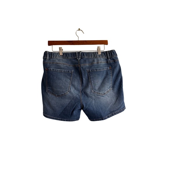 Curve Appeal Womens Denim Shorts Medium Wash Elastic Back Waist Size 12/31 - Picture 4 of 4